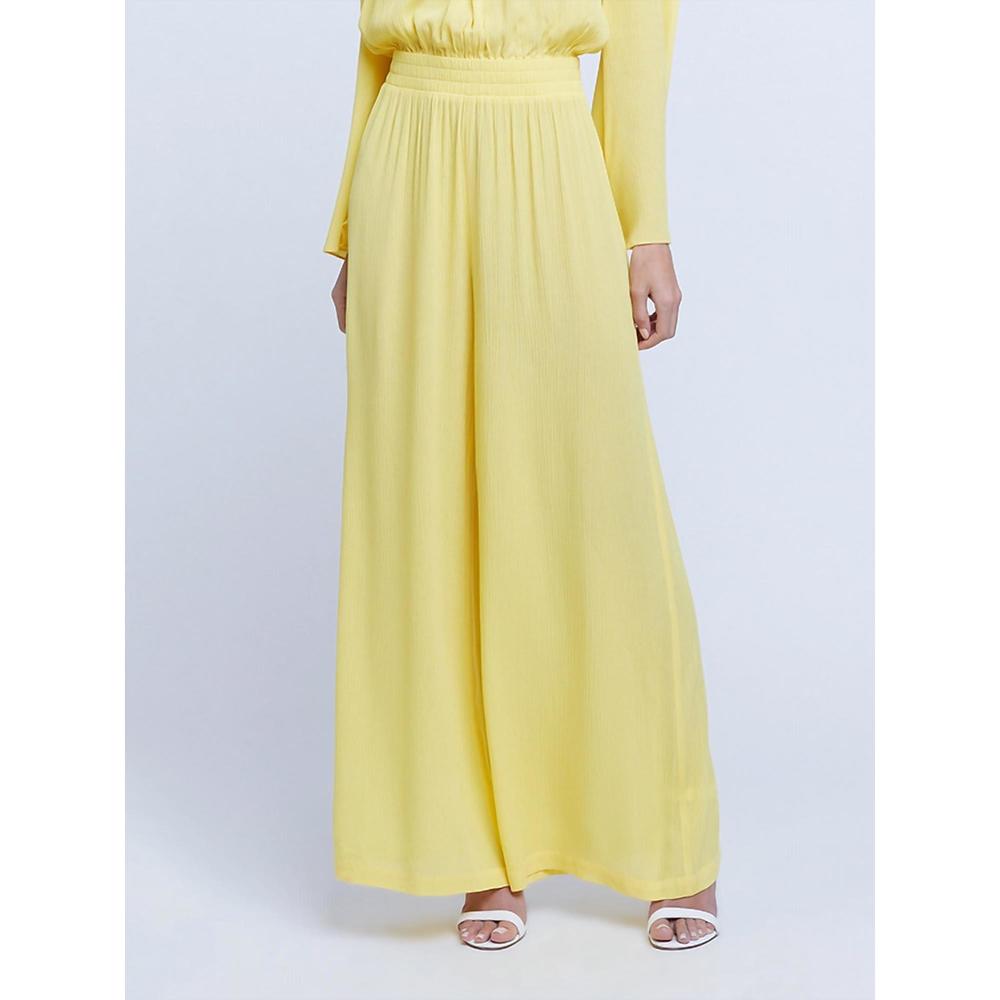 NEW L'AGENCE nikita wide leg pant in light maize - Picture 2 of 4